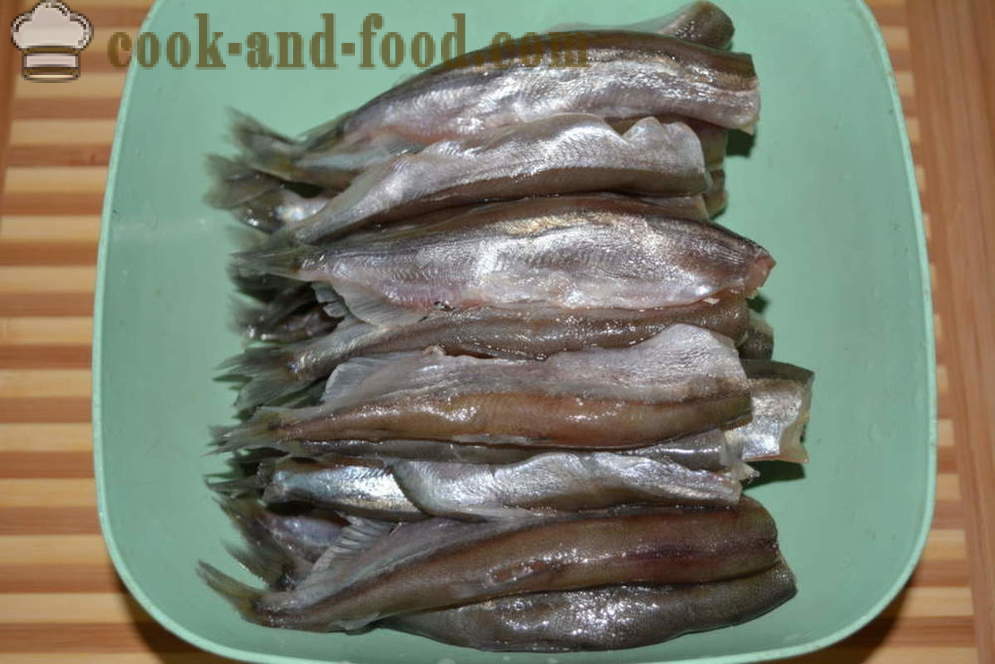 Capelin stew with onions in a frying pan - both tasty capelin cook in a frying pan, a step by step recipe photos