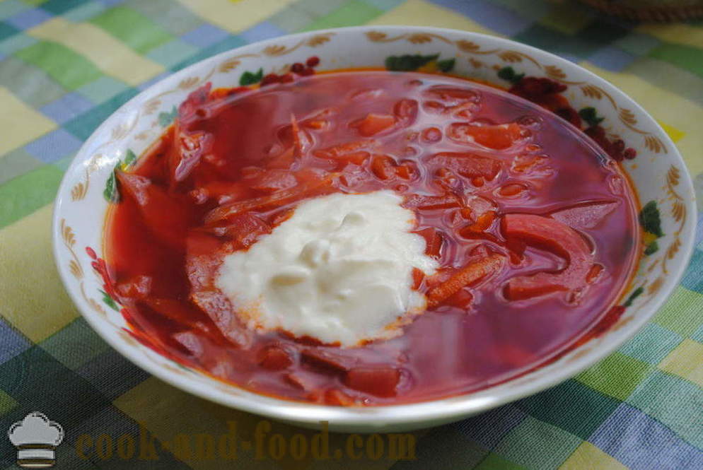 Borsch with beets, cabbage and meat - how to cook soup with beets, with a step by step recipe photos