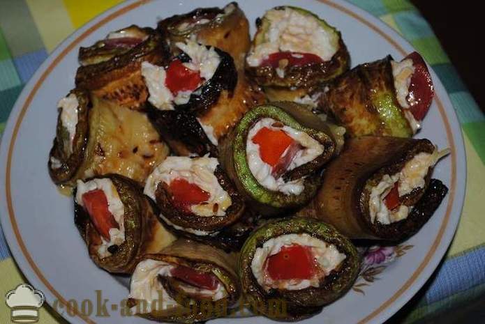 Rolls of zucchini with cheese, garlic and mayonnaise - how to make rolls of zucchini, a step by step recipe photos
