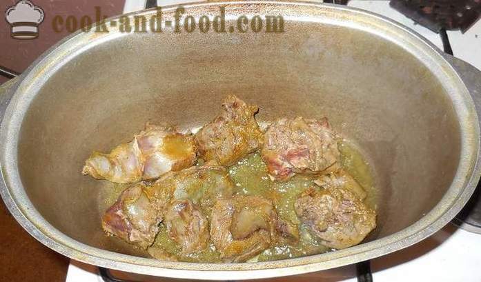 How to marinate the meat of wild hare marinated in yogurt and cook meat ragout of hare with beans, carrots and onions - step by step recipe photos