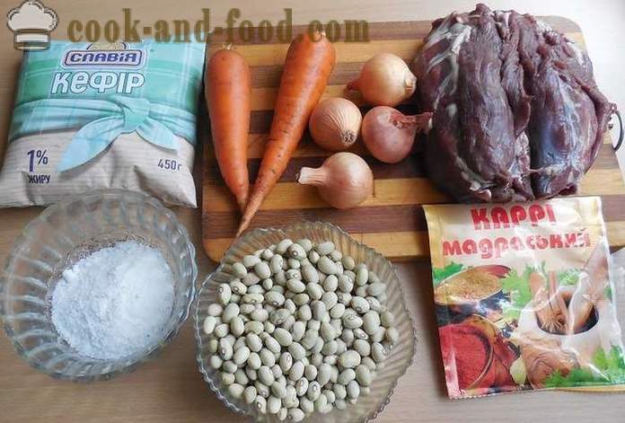 How to marinate the meat of wild hare marinated in yogurt and cook meat ragout of hare with beans, carrots and onions - step by step recipe photos