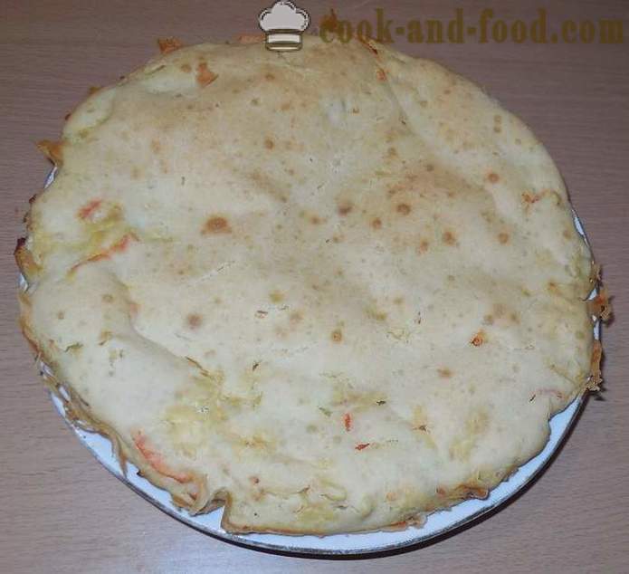 Jellied cake on kefir with meat and vegetables - how to cook a pie stuffed with filler, a step by step recipe photos