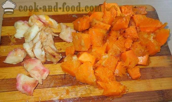 Honey dessert of baked pumpkin, apples and nuts - how to cook a dessert of pumpkin recipe with a photo