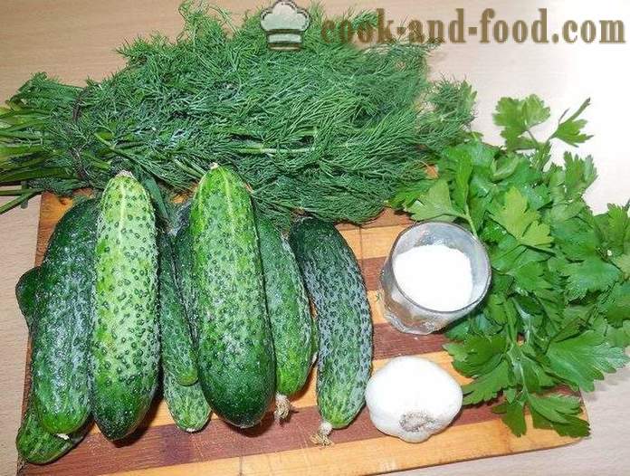 Crunchy salted cucumbers in a package - how to quickly make salted cucumbers, recipe with photo