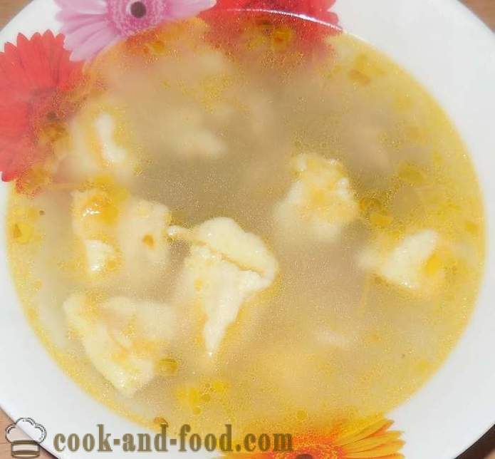 Soup with dumplings in meat broth - how to make dumplings eggs and flour - a step by step recipe photos