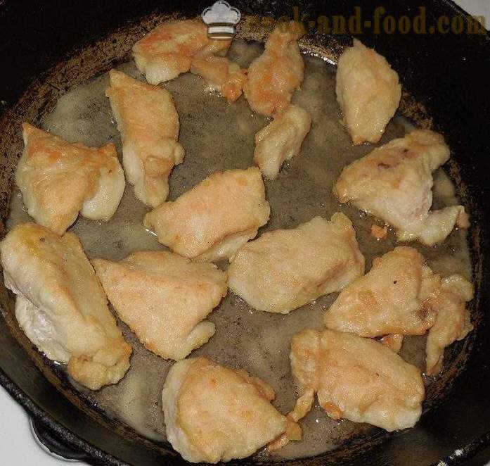 How to cook chicken in a pan with starch - juicy and tasty - the recipe with a photo