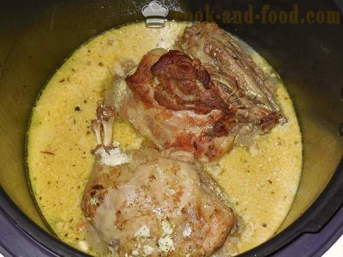 Braised in multivarka nutria - a step by step recipe for nutria meat in sour cream - with photos