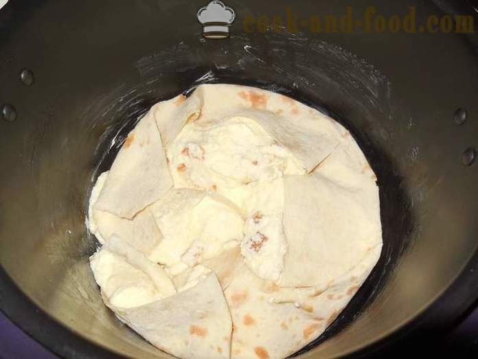 Pie of pita bread with cream cheese - simple and delicious pie pita in multivarka recipe with photos.