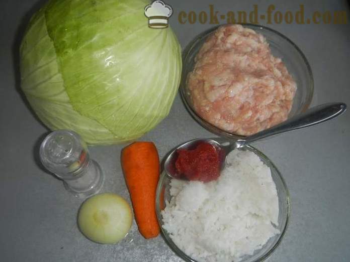 Delicious stuffed with minced meat, rice and tomato sauce - how to cook cabbage rolls in multivarka, step by step recipe with photos.