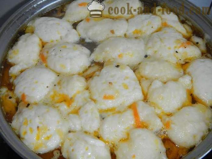 Soup with dumplings and chicken - how to make dumplings for soup, a step by step recipe photos