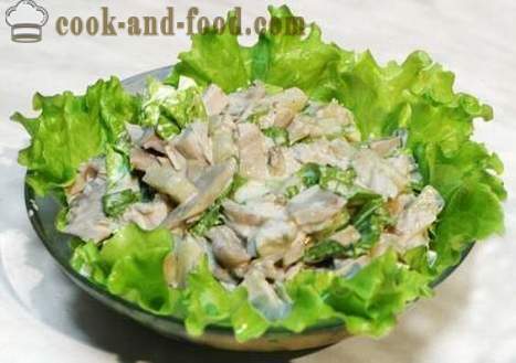 Mushroom salad with mushrooms, cheese and eggs. Simple, tasty and healthy recipe with photos.