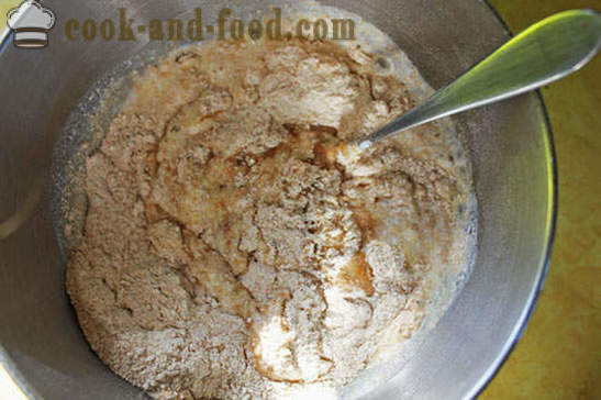 Bread without yeast and ferment yogurt, baked in the oven - wheat - rye, homemade simple recipe with a photo