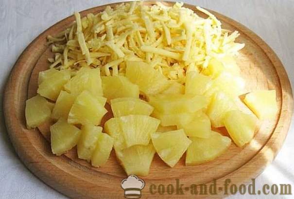 Chicken salad with pineapple as quickly make a salad, the recipe is simple and delicious, with photos