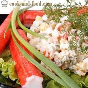 Crab salad - recipe for a classic and simple, with photos. How to cook a delicious crab salad with corn, rice and cucumber