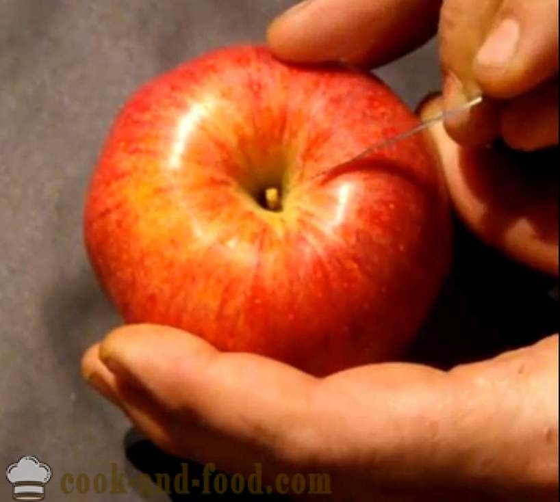 Fruit decorations for dishes, cake, table, or carving out of an apple with a photo, video