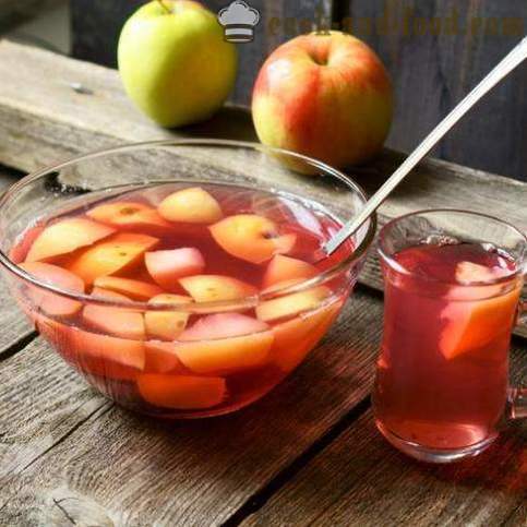 Recipe for apple compote, strawberry and pear