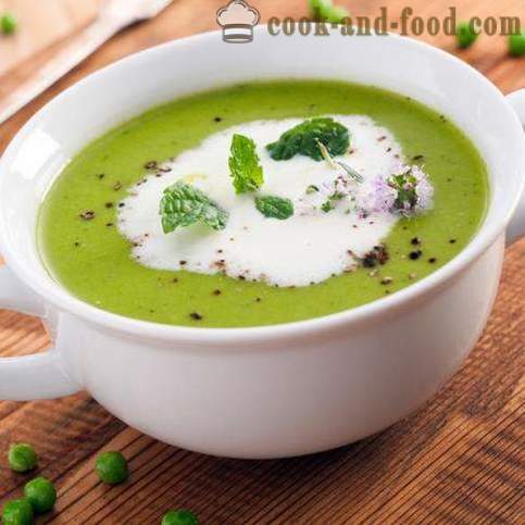 Soup of green peas: three original recipe