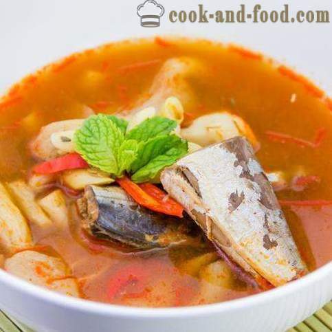 Soup of canned fish: three original recipe