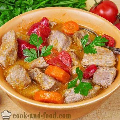 Braised veal with vegetables