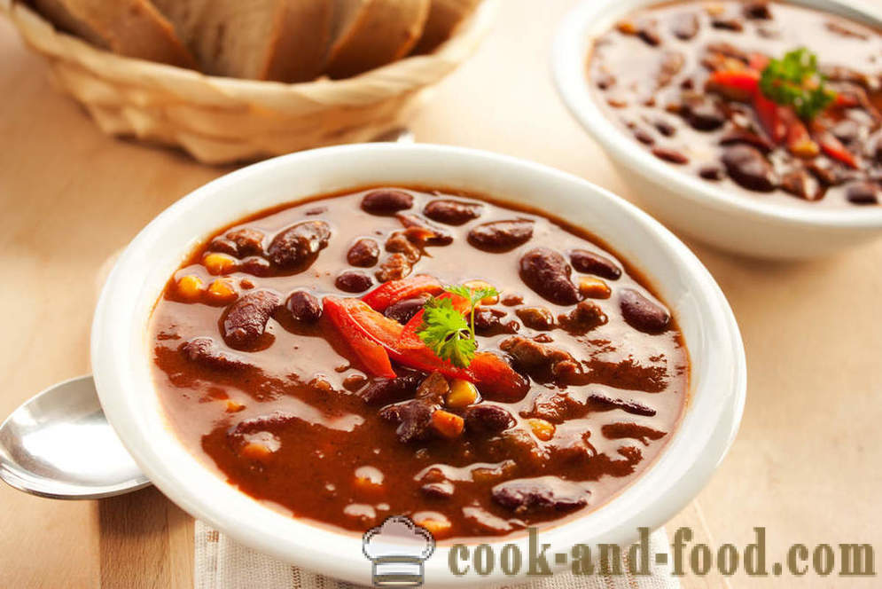Recipe bean soup with meat in Arabic