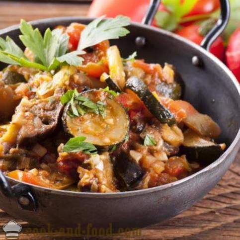 Assorted vegetables: stew with eggplant