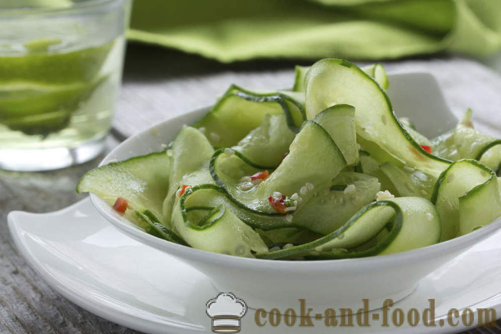 Healthy salads of cucumber