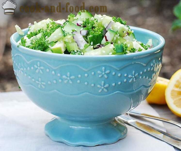 Healthy salads of cucumber